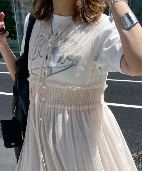 archives(アルシーヴ)の「【LIMITED】3WAY TULLE SHEER NOSLEEVE ONEPIECE(ワンピース・レディース・ブラック/ピンクベージュ/アイボリー・MEDIUM)」の18枚目の写真