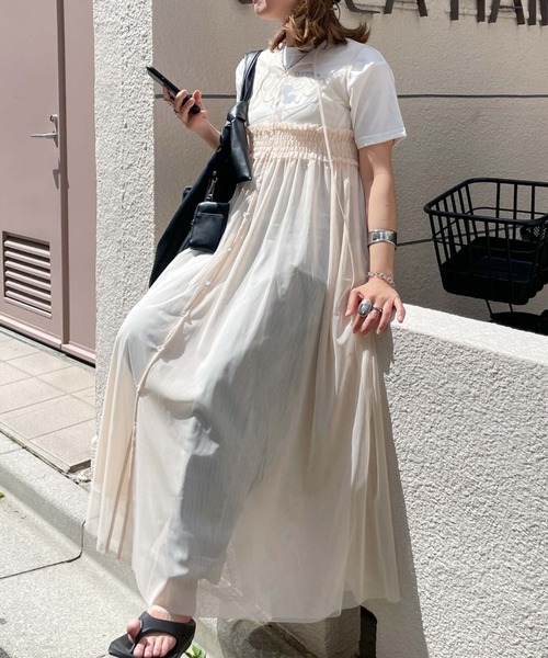 archives(アルシーヴ)の「【LIMITED】3WAY TULLE SHEER NOSLEEVE ONEPIECE(ワンピース・レディース・ブラック/ピンクベージュ/アイボリー・MEDIUM)」の20枚目の写真