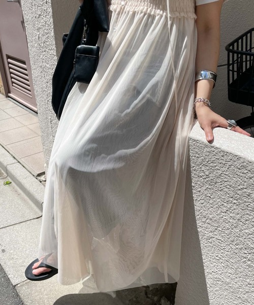 archives(アルシーヴ)の「【LIMITED】3WAY TULLE SHEER NOSLEEVE ONEPIECE(ワンピース・レディース・ブラック/ピンクベージュ/アイボリー・MEDIUM)」の22枚目の写真