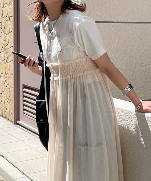 archives(アルシーヴ)の「【LIMITED】3WAY TULLE SHEER NOSLEEVE ONEPIECE(ワンピース・レディース・ブラック/ピンクベージュ/アイボリー・MEDIUM)」の21枚目の写真