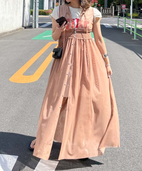 archives(アルシーヴ)の「【LIMITED】3WAY TULLE SHEER NOSLEEVE ONEPIECE(ワンピース・レディース・ブラック/ピンクベージュ/アイボリー・MEDIUM)」の10枚目の写真