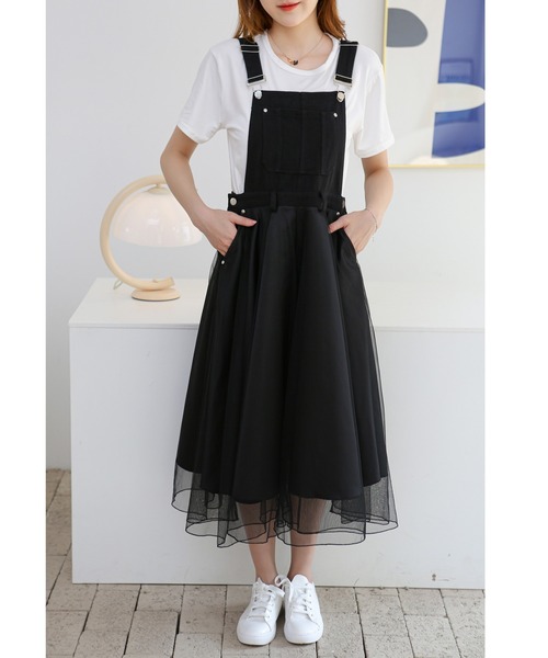 gossip!ロサンゼルス(ゴシップロサンゼルス)の「ティアード・サロペット(サロペット/オーバーオール・レディース・ブラウン/ホワイト/ブラック・FREE)」の14枚目の写真