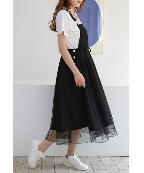 gossip!ロサンゼルス(ゴシップロサンゼルス)の「ティアード・サロペット(サロペット/オーバーオール・レディース・ブラウン/ホワイト/ブラック・FREE)」の22枚目の写真