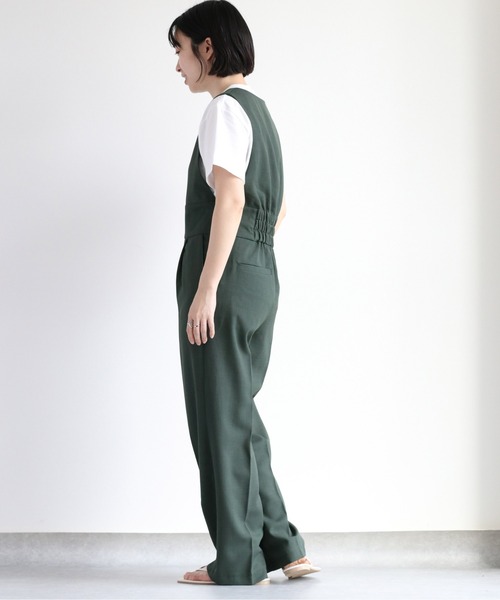cepo（セポ）の「リネンライクサロペット セットアップ可能（サロペット/オーバーオール・レディース・グリーン/ブラック・M/L）」の19枚目の写真