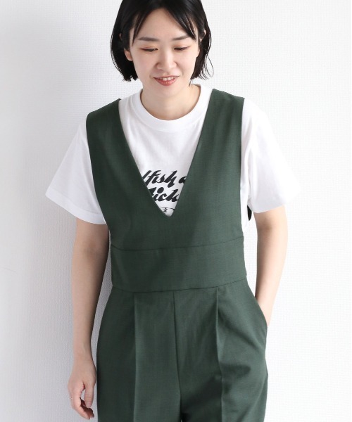 cepo（セポ）の「リネンライクサロペット セットアップ可能（サロペット/オーバーオール・レディース・グリーン/ブラック・M/L）」の21枚目の写真