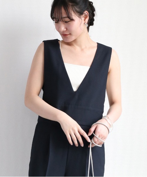 cepo（セポ）の「リネンライクサロペット セットアップ可能（サロペット/オーバーオール・レディース・グリーン/ブラック・M/L）」の13枚目の写真