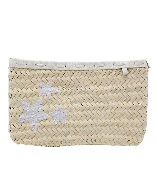 URBAN RESEARCH(アーバンリサーチ)の「UR jujube STAR CLUTH BAG(クラッチバッグ・レディース・ホワイト/シルバー/ブラック・FREE)」の1枚目の写真