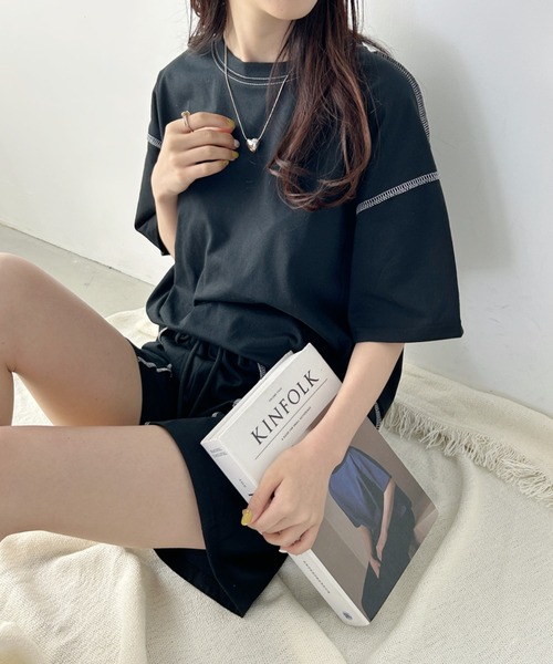 wears(ウェアーズ)の「ステッチデザイン無地セットアップルームウェア リラックスウェア(ルームウェア/パジャマ・レディース・ライトグレー/ブラック/オレンジ・FREE)」の20枚目の写真