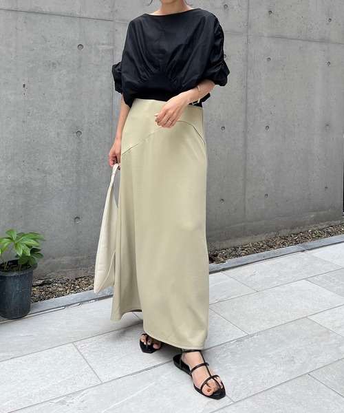 CAPRICIEUX LE'MAGE（カプリシューレマージュ）の「リブ切替パフブラウス（シャツ/ブラウス・レディース・ブラック/ホワイト/ベージュ・FREE）」の18枚目の写真