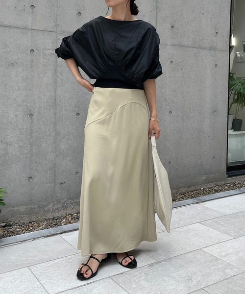 CAPRICIEUX LE'MAGE（カプリシューレマージュ）の「リブ切替パフブラウス（シャツ/ブラウス・レディース・ブラック/ホワイト/ベージュ・FREE）」の19枚目の写真