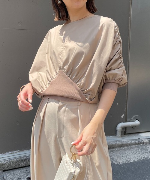 CAPRICIEUX LE'MAGE（カプリシューレマージュ）の「リブ切替パフブラウス（シャツ/ブラウス・レディース・ブラック/ホワイト/ベージュ・FREE）」の22枚目の写真