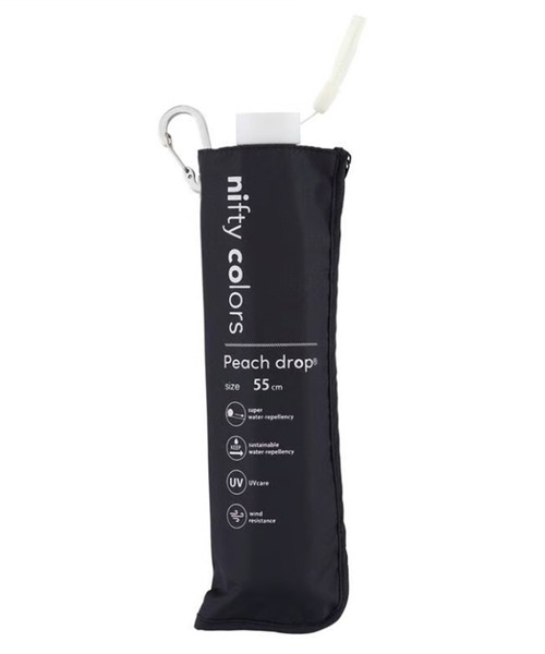 nifty colors（ニフティーカラーズ）の「【nifty colors】晴雨兼用 折りたたみ 耐風 ピーチドロップミニ55 1660（折りたたみ傘・レディース・ネイビー/ホワイト/ライトグリーン/グレー/ブラック/ライトピンク・FREE）」の7枚目の写真