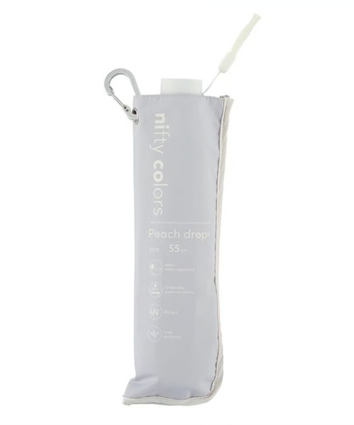 nifty colors（ニフティーカラーズ）の「【nifty colors】晴雨兼用 折りたたみ 耐風 ピーチドロップミニ55 1660（折りたたみ傘・レディース・ネイビー/ホワイト/ライトグリーン/グレー/ブラック/ライトピンク・FREE）」の15枚目の写真