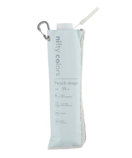 nifty colors（ニフティーカラーズ）の「【nifty colors】晴雨兼用 折りたたみ 耐風 ピーチドロップミニ55 1660（折りたたみ傘・レディース・ネイビー/ホワイト/ライトグリーン/グレー/ブラック/ライトピンク・FREE）」の19枚目の写真