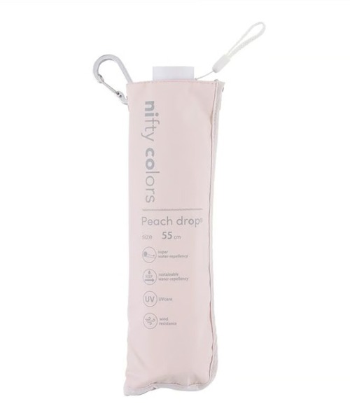 nifty colors（ニフティーカラーズ）の「【nifty colors】晴雨兼用 折りたたみ 耐風 ピーチドロップミニ55 1660（折りたたみ傘・レディース・ネイビー/ホワイト/ライトグリーン/グレー/ブラック/ライトピンク・FREE）」の22枚目の写真