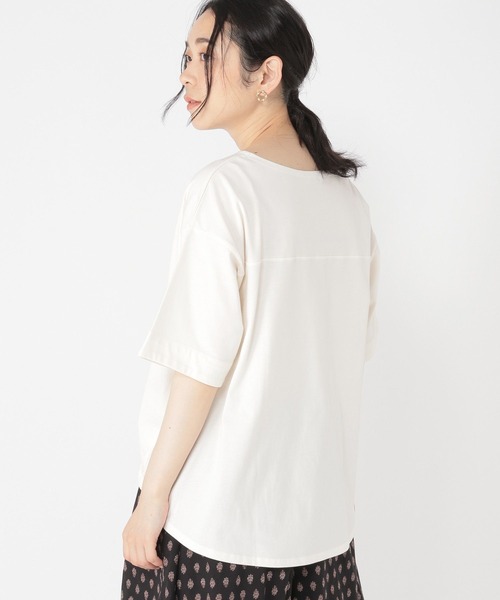 studio CLIP(スタディオクリップ)の「【抗菌防臭/紫外線防止】ギャザーヘムプルオーバー(Tシャツ/カットソー・レディース・ライトグレー/ブラック/オフホワイト/ラベンダー・FREE)」の1枚目の写真