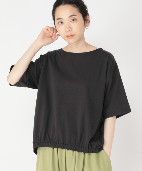 studio CLIP(スタディオクリップ)の「【抗菌防臭/紫外線防止】ギャザーヘムプルオーバー(Tシャツ/カットソー・レディース・ライトグレー/ブラック/オフホワイト/ラベンダー・FREE)」の2枚目の写真