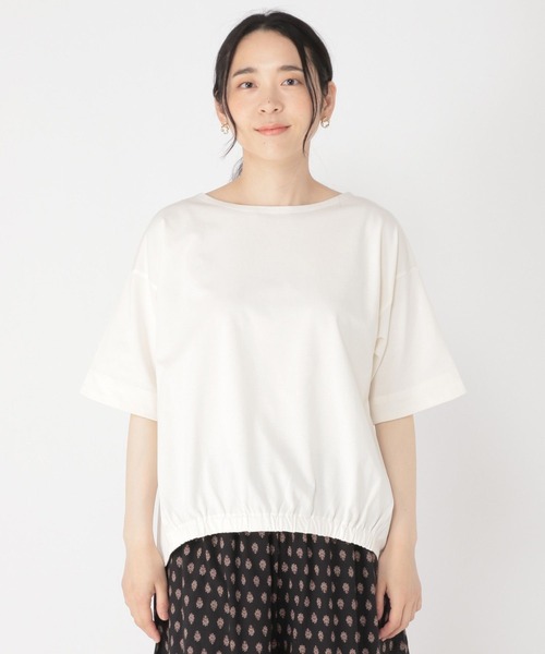 studio CLIP(スタディオクリップ)の「【抗菌防臭/紫外線防止】ギャザーヘムプルオーバー(Tシャツ/カットソー・レディース・ライトグレー/ブラック/オフホワイト/ラベンダー・FREE)」の5枚目の写真