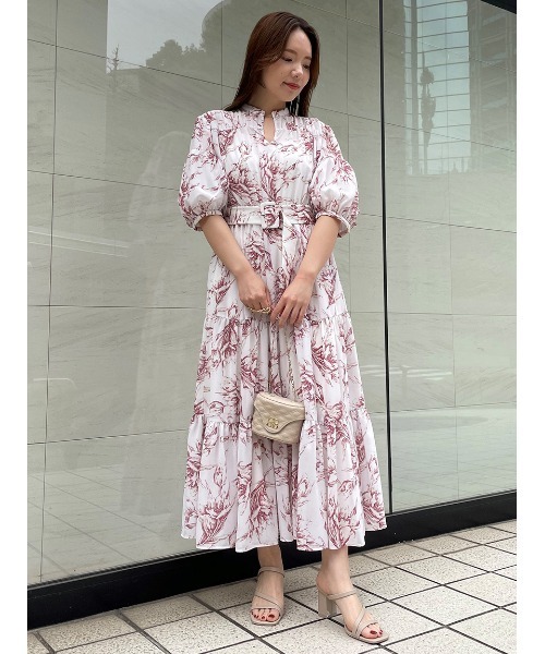 セール】【WEB限定】チューリッププリントティアードワンピース