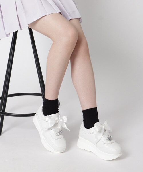 cs T&P(シーエスティーアンドピー)の「キラキラ厚底スニーカー(スニーカー・レディース・ホワイト/ブラック・S/M/L/LL)」の11枚目の写真