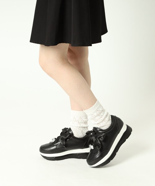 cs T&P(シーエスティーアンドピー)の「キラキラ厚底スニーカー(スニーカー・レディース・ホワイト/ブラック・S/M/L/LL)」の7枚目の写真