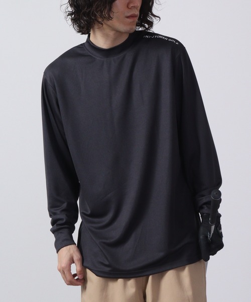 FUNALIVE（ファンアライブ）の「ゴルフウェアハイネック長袖インナー（Tシャツ/カットソー・メンズ・ホワイト/チャコールグレー/ブラック/ダークグレー/チャコール/ホワイト系/ホワイト系1/ホワイト系2/ブラック系/ブラック系1/ブラック系2/グレー系・L/XL/M）」の12枚目の写真