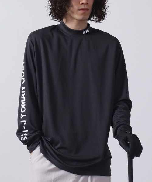 FUNALIVE（ファンアライブ）の「ゴルフウェアハイネック長袖インナー（Tシャツ/カットソー・メンズ・ホワイト/チャコールグレー/ブラック/ダークグレー/チャコール/ホワイト系/ホワイト系1/ホワイト系2/ブラック系/ブラック系1/ブラック系2/グレー系・L/XL/M）」の11枚目の写真