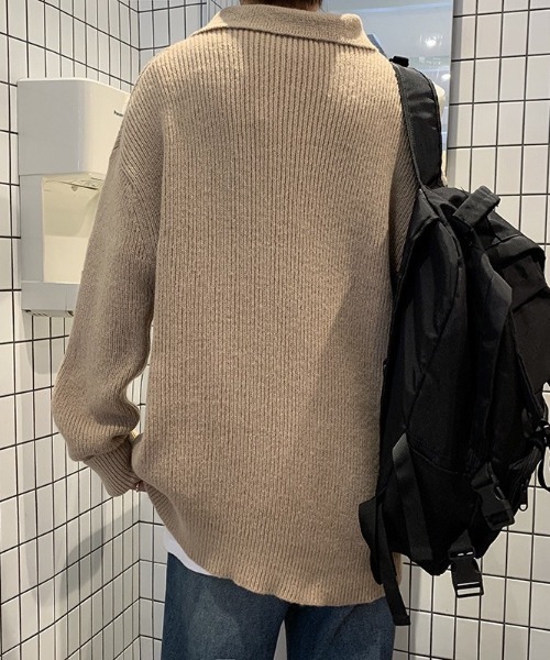 B.R.U(ブル)の「オーバーニットハーフジップトップス(ニット/セーター・メンズ・ブラウン/ブラック/グレー・FREE)」の14枚目の写真