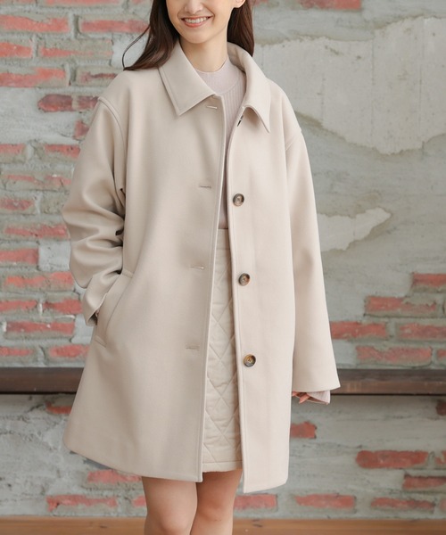 Honeys(ハニーズ)の「ステンカラーコート(ステンカラーコート・レディース・グレー系その他/チャコールグレー/ライトブラウン/ブラック/ライトベージュ/ベージュ系その他/ブラック系その他/ピンク系その他・M/L/LL)」の7枚目の写真