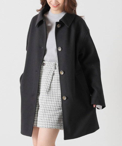 Honeys(ハニーズ)の「ステンカラーコート(ステンカラーコート・レディース・グレー系その他/チャコールグレー/ライトブラウン/ブラック/ライトベージュ/ベージュ系その他/ブラック系その他/ピンク系その他・M/L/LL)」の2枚目の写真