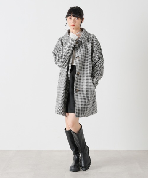 Honeys(ハニーズ)の「ステンカラーコート(ステンカラーコート・レディース・グレー系その他/チャコールグレー/ライトブラウン/ブラック/ライトベージュ/ベージュ系その他/ブラック系その他/ピンク系その他・M/L/LL)」の9枚目の写真