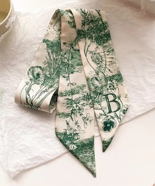 float】イニシャル デザイン スカーフリボン（バンダナ/スカーフ