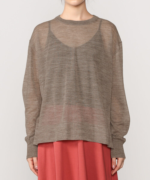 匿名配送 新品未使用 ADAWAS セミシアー クルーネックニット ADAWAS（アダワズ）の「ADAWAS | セミシアー クルーネックニット WOMEN