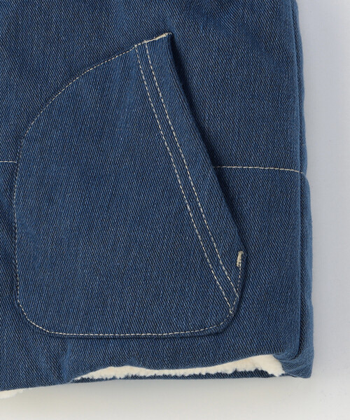 COMME CA ISM（コムサイズム）の「【リバーシブル】デニム調×ボア　中綿ベスト（ダウンベスト・キッズ・インディゴブルー・130cm/140cm/120cm/150cm/110cm）」の6枚目の写真