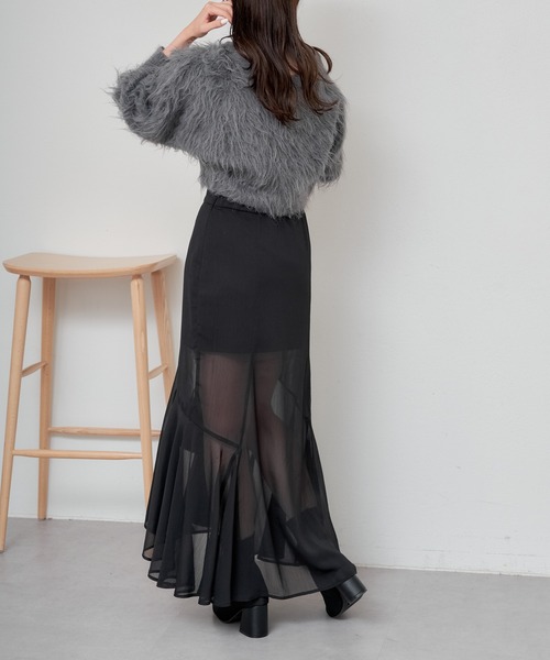CHICWISH★イレヘムレースレイヤードラッフルスカート☆ セール】ペチ付イレヘムレーススカート（スカート）｜axes femme