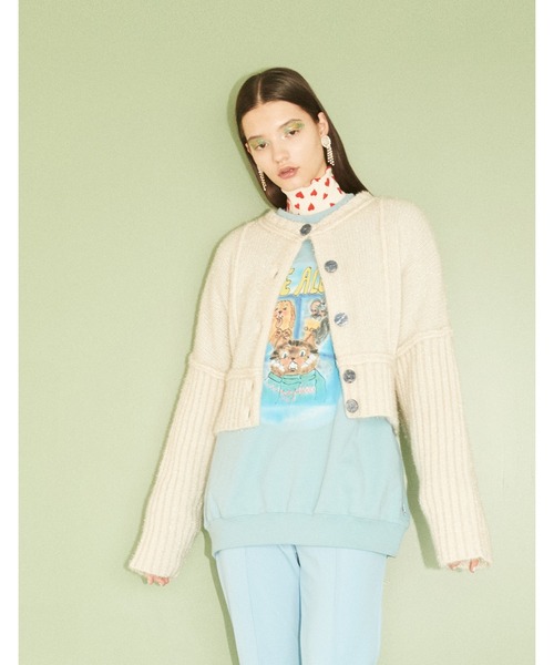 Little sunny bite(リトルサニーバイト)の「【8】【little sunny bite x anna hofmann】 Home alone sweat top(スウェット・レディース・ブルー/ホワイト・SMALL)」の5枚目の写真