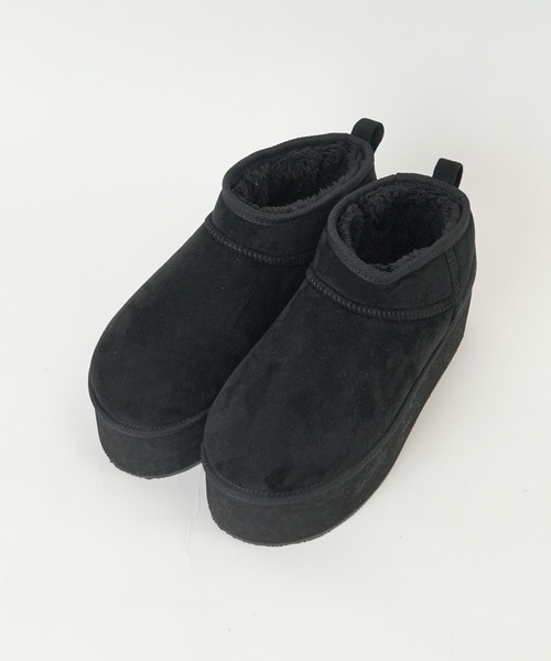 WEGO（ウィゴー）の「WEGO/フェイクムートンブーツ（ブーツ・レディース・ベージュ/ブラック・LARGE/MEDIUM）」の7枚目の写真