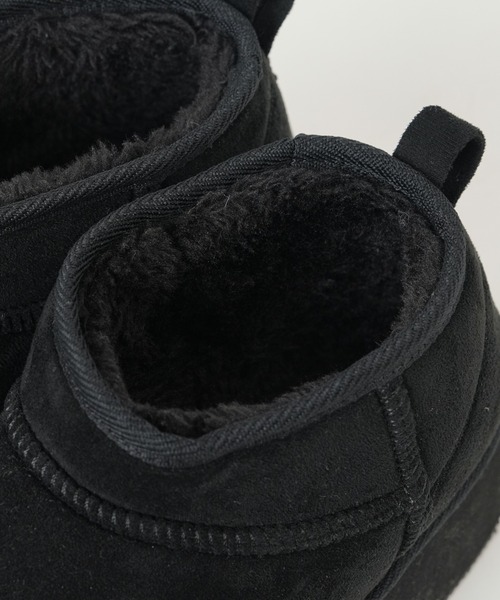 WEGO（ウィゴー）の「WEGO/フェイクムートンブーツ（ブーツ・レディース・ベージュ/ブラック・LARGE/MEDIUM）」の8枚目の写真