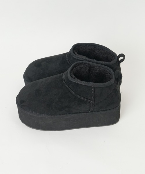 WEGO（ウィゴー）の「WEGO/フェイクムートンブーツ（ブーツ・レディース・ベージュ/ブラック・LARGE/MEDIUM）」の13枚目の写真