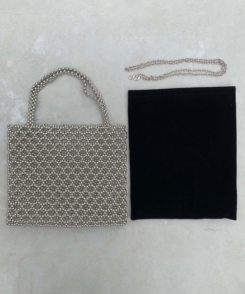 ENVYM(アンビー)の「スクエアビーズBAG(ハンドバッグ・レディース・シルバー・FREE)」の7枚目の写真