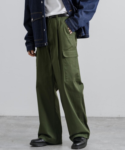 Rocky Monroe(ロッキーモンロー)の「ワイドストレートミリタリーカーゴパンツ(カーゴパンツ・メンズ・カーキ/ブラック/ベージュ/ホワイト・M/L/XL)」の9枚目の写真
