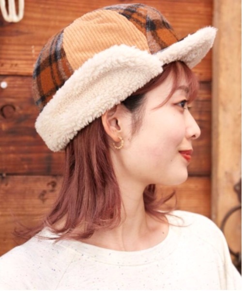 チャイハネ(チャイハネ)の「【チャイハネ】バフチフライトキャップ(キャップ・レディース・ブラウン/レッド/ブルー・FREE)」の2枚目の写真