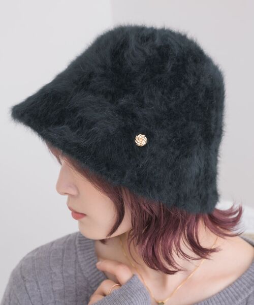 casita(RETRO GIRL)(カシータ)の「シャギーハット(ハット・レディース・ライトグレー/オフホワイト/ブラック・ONE SIZE)」の1枚目の写真