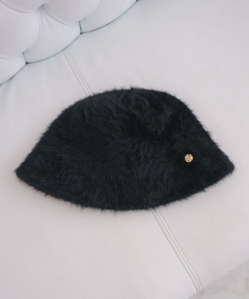 casita(RETRO GIRL)(カシータ)の「シャギーハット(ハット・レディース・ライトグレー/オフホワイト/ブラック・ONE SIZE)」の5枚目の写真