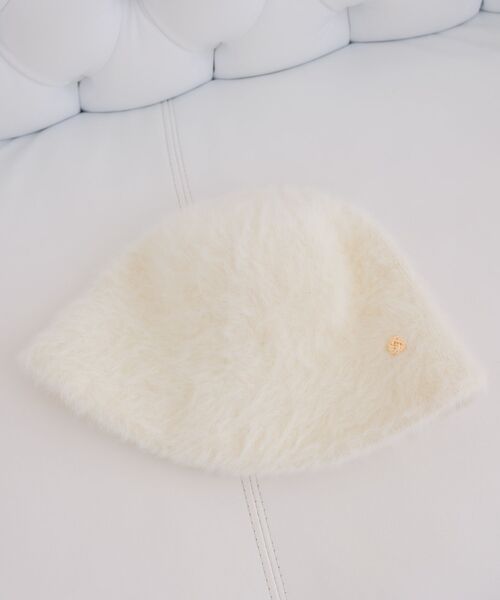 casita(RETRO GIRL)(カシータ)の「シャギーハット(ハット・レディース・ライトグレー/オフホワイト/ブラック・ONE SIZE)」の7枚目の写真