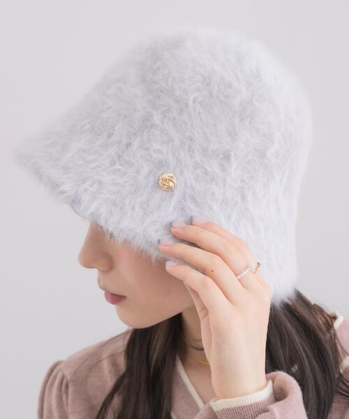 casita(RETRO GIRL)(カシータ)の「シャギーハット(ハット・レディース・ライトグレー/オフホワイト/ブラック・ONE SIZE)」の10枚目の写真