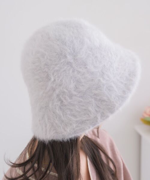 casita(RETRO GIRL)(カシータ)の「シャギーハット(ハット・レディース・ライトグレー/オフホワイト/ブラック・ONE SIZE)」の11枚目の写真