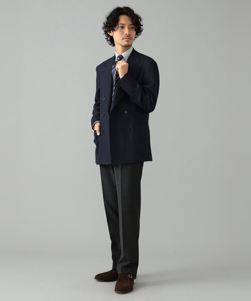 ビームスF ジャケット 44 8R BEAMS F（ビームスF）CANONICO ウール ホップサック シングル