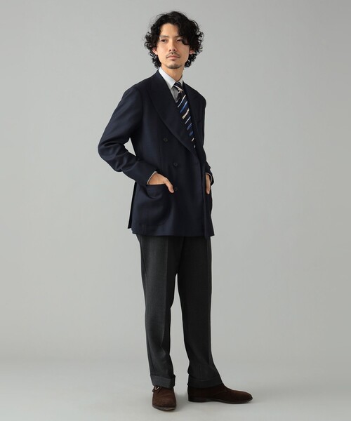 BEAMS F ネイビーホップサックジャケット 44 春夏 BEAMS F ネイビーホップサックジャケット 44 春夏 BEAMS F ネイビー