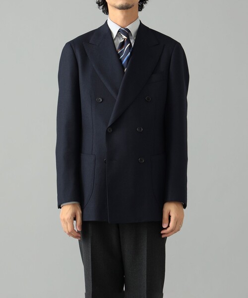 BEAMS F ネイビーホップサックジャケット 44 春夏 BEAMS F ネイビーホップサックジャケット 44 春夏 BEAMS F ネイビー